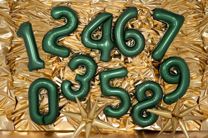 Balon foliowy Party Deco 86 cm - Cyfra 8 butelkowa zieleń