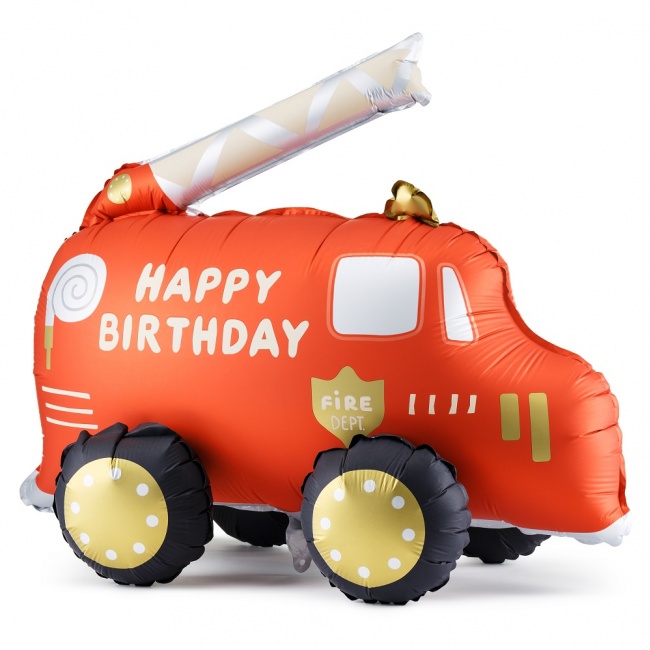 Stojący balon foliowy Party Deco - Wóz strażacki 67 x 53 cm