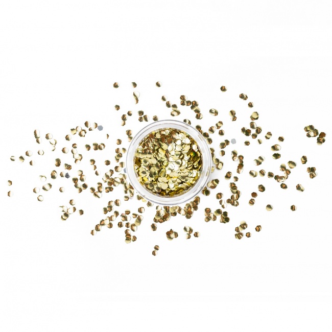 Brokat do twarzy Party Deco - Piegi na twarz złoty