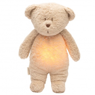 Szumiący miś z lampką Organic Moonie 2.0 - Sand