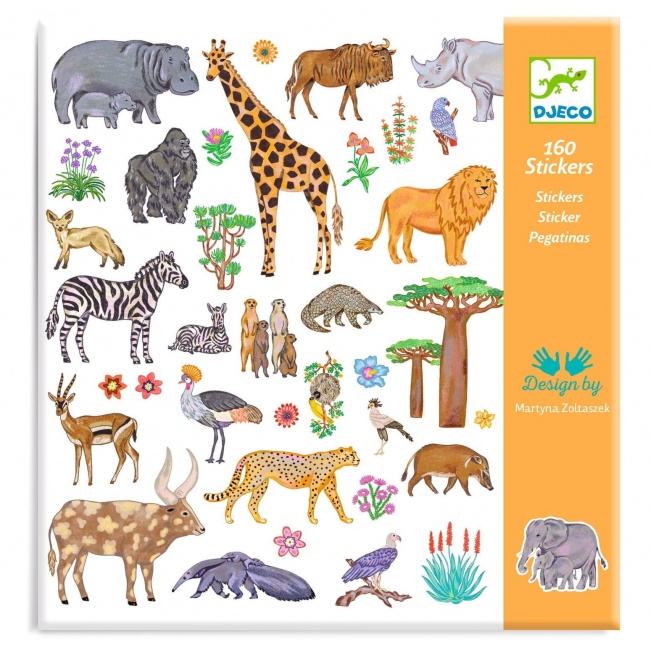 Zestaw naklejek 160 szt Djeco - Kenia