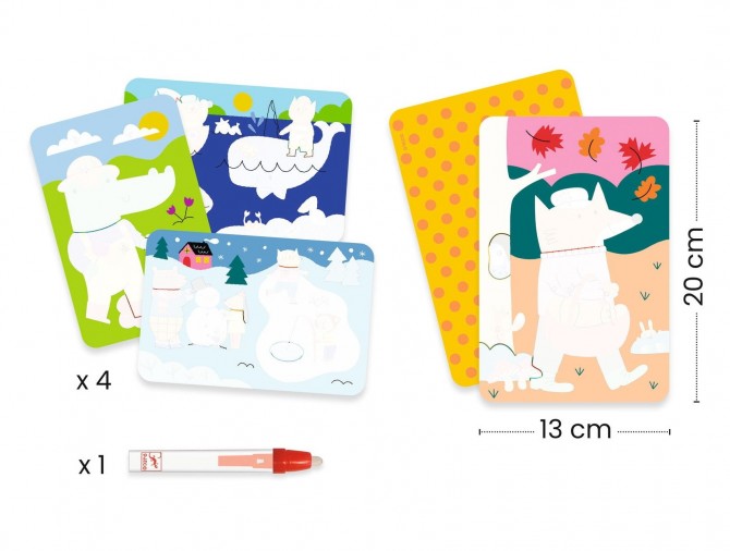 Wodne kolorowanki Djeco - 4 pory roku