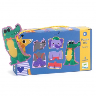 Puzzle Trio Djeco dla najmłodszych - Sawanna