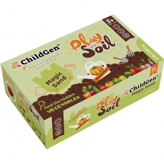 Piasek kinetyczny, 100% naturalny ChildGen - Magiczna gleba z warzywami 907g
