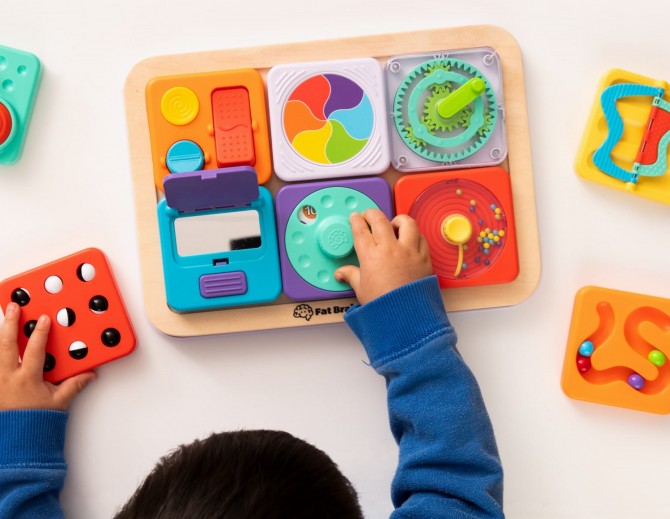 Zestaw 2 Sensorycznych Kwadratów z Biało-Czarnymi Kuleczkami PlayTab