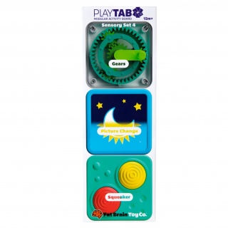 Zestaw 4 Sensorycznych Kwadratów z Kołem Zębatym PlayTab