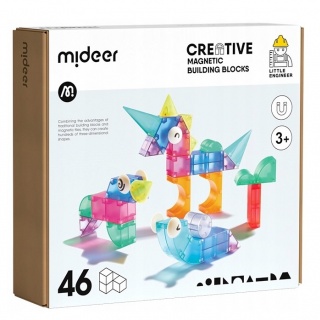 Klocki magnetyczne 3D mideer 46 el.