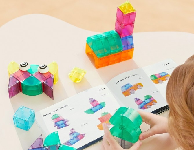 Klocki magnetyczne 3D mideer w kształcie brył 46 el