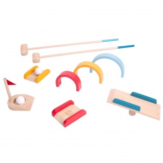 Drewniany zestaw do gry w golfa BS Toys