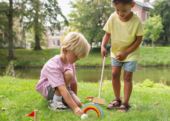 Drewniany zestaw do gry w golfa BS Toys