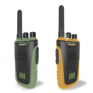 Zestaw krótkofalówek walkie talkie Kidywolf - zielono-pomarańczowe