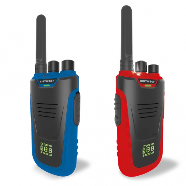 Zestaw krótkofalówek walkie talkie Kidywolf - niebiesko-czerwone