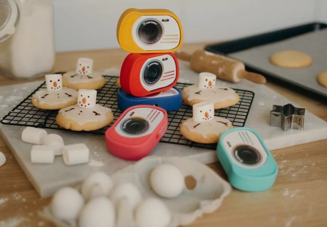 Wodoodporny aparat dla dzieci Kidywolf żółty