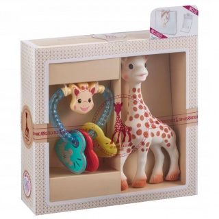 Zestaw upominkowy Żyrafa Sophie la girafe z grzechotką serce