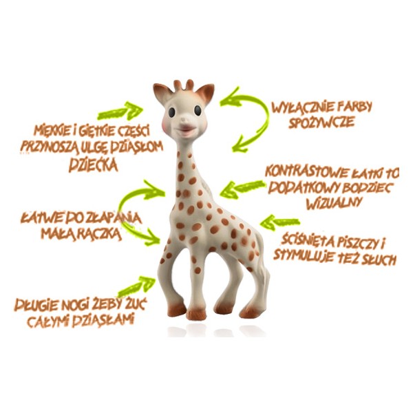 Zestaw Żyrafa Sophie i gryzak w kolorze kości słoniowej Vulli