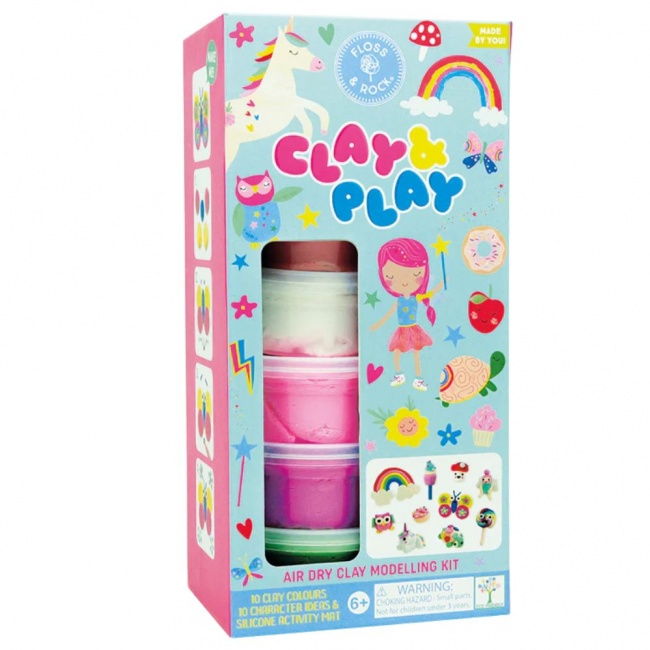 Zestaw z gliną Floss&Rock - Clay&Play Tęczowe Wróżki