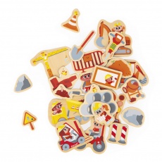 Magnesy drewniane Janod 24 sztuki - Plac budowy