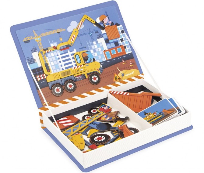 Magnetyczna układanka Magnetibook Janod - Plac budowy