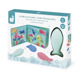 Książeczka do kąpieli z 3 psikawkami Janod - Przyjęcie pod wodą 10m+