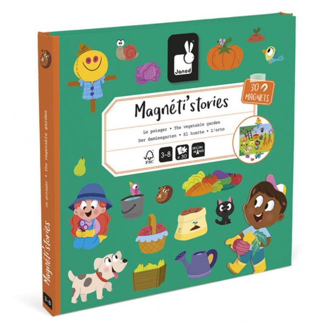 Magnetyczna układanka Magneti'stories Janod - W ogródku