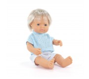 Lalka chłopiec Miniland My Friends & Me - Europejczyk Jasny Blond 38 cm