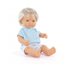 Lalka chłopiec Miniland My Friends & Me - Europejczyk Jasny Blond 38 cm