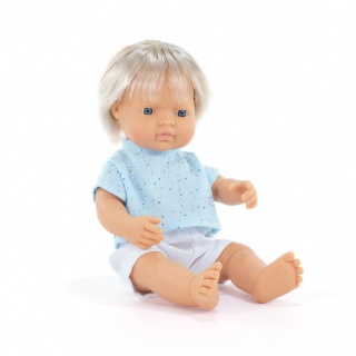 Lalka chłopiec Miniland My Friends & Me - Europejczyk Jasny Blond 38 cm