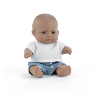 Lalka chłopiec Miniland Baby Doll My Friends & Me - Latynos 21 cm