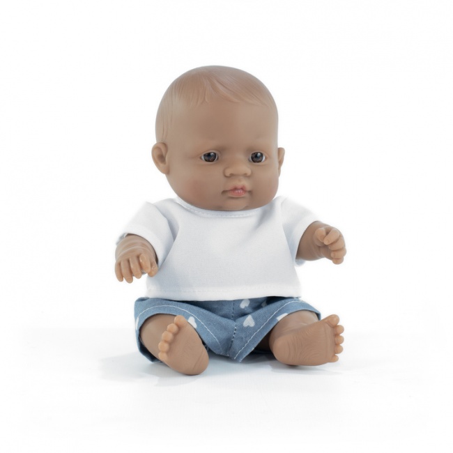 Lalka chłopiec Miniland Baby Doll My Friends & Me - Latynos 21 cm