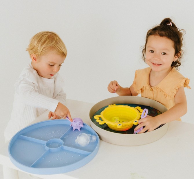 Tacka sensoryczna do piasku ciastoliny Play Tray 2w1 Jellystone - Soft Blue