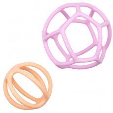 Zestaw sensoryczny piłka i gryzak 2w1 Jellystone - Bubblegum & Peach