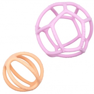 Zestaw sensoryczny piłka i gryzak 2w1 Jellystone - Bubblegum & Peach