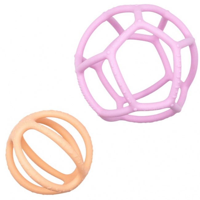 Zestaw sensoryczny piłka i gryzak 2w1 Jellystone - Bubblegum & Peach