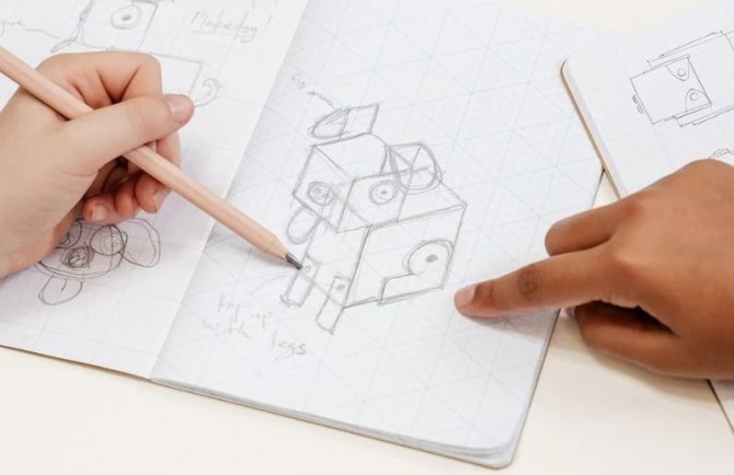 Makedo Dziennik Projektowy szkicownik do kreatywnych konstrukcji 2D i 3D
