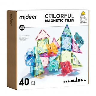 Klocki magnetyczne mideer - Zwierzęta 40 el.