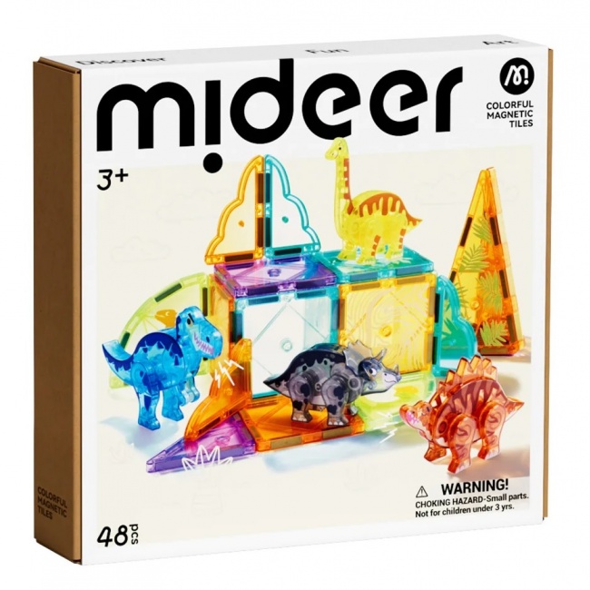 Klocki magnetyczne mideer - Dinozaury 48 el.