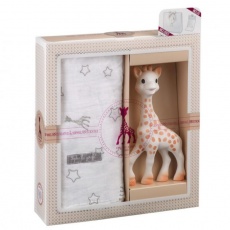 Zestaw upominkowy Żyrafa Sophie la girafe z tetrową pieluszką