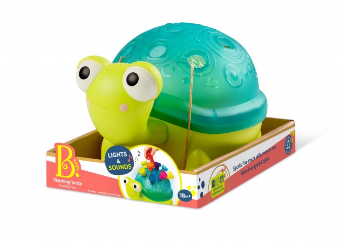 Interaktywny żółw edukacyjny, układanka - do nauki liczenia i kolorów B. Toys - Teaching Turtle Zielony