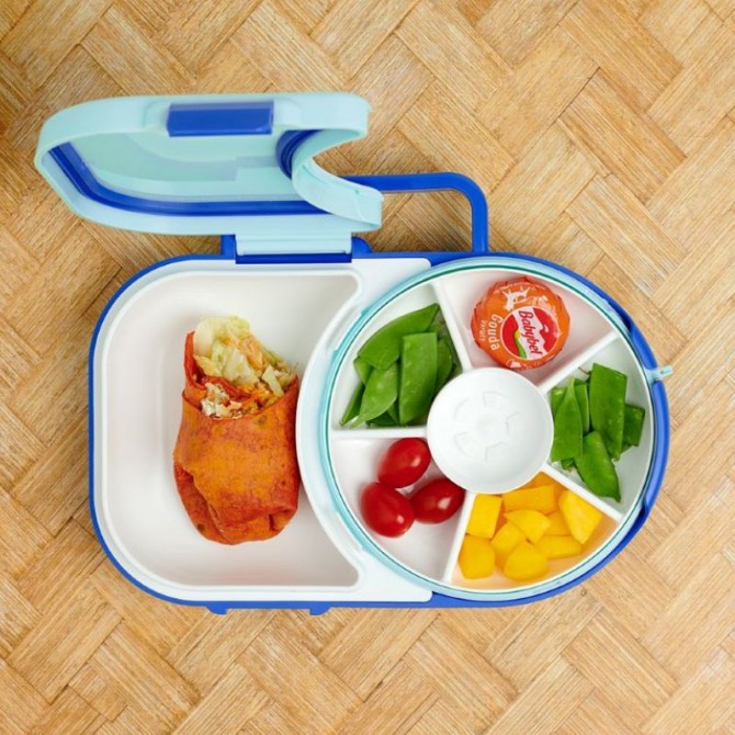 Śniadaniówka dla dzieci Lunchbox Snack Spinner 2w1 Gobe Blueberry Blue