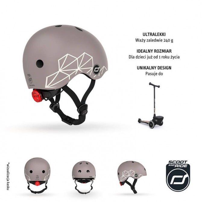 OUTLET Kask dla dzieci SCOOTANDRIDE XXS-S 1-5 lat - Brown Lines