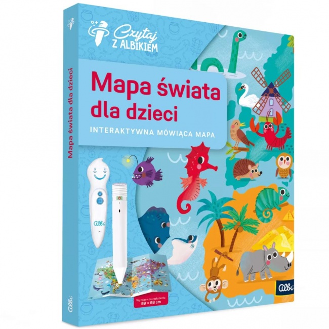 Interaktywna mapa Czytaj z Albikiem Albi - Mapa świata dla dzieci