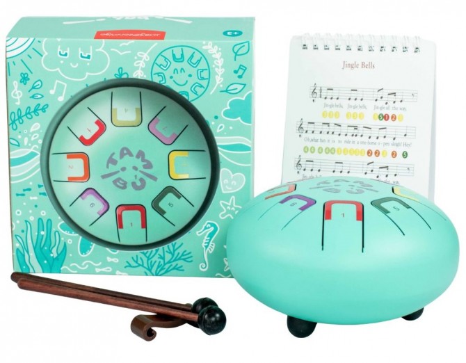 Bębenek dla dzieci relaksujący, językowy Baby Tambu w kolorze zielonym