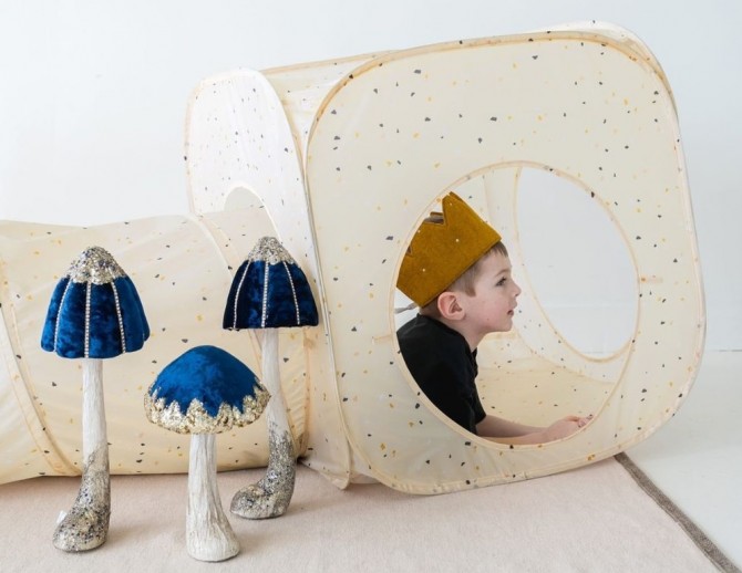 Składany zestaw namiot 3w1 dla dzieci z tunelem 3 Sprouts Terrazzo Beige