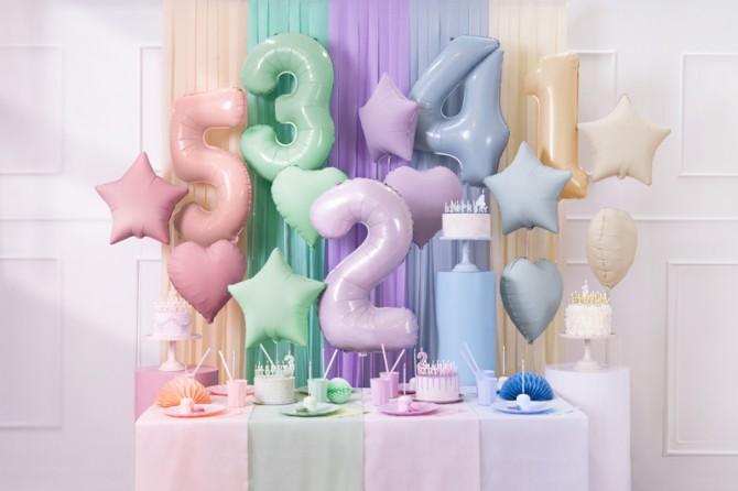 Balon foliowy Party Deco - Gwiazdka mglisty niebieski 48 cm