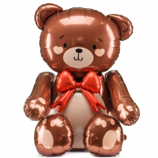 Stojący balon foliowy Party Deco - Miś 75 x 84 cm