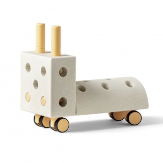 Kreatywne klocki rozwijające motorykę dużą Tiny Ride MODU - piaskowy szary