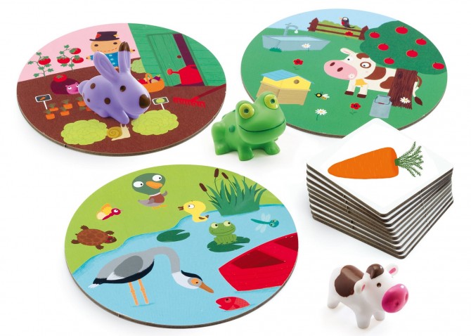 Gra planszowa z figurkami i kartami Djeco - Little Association 2-4 graczy