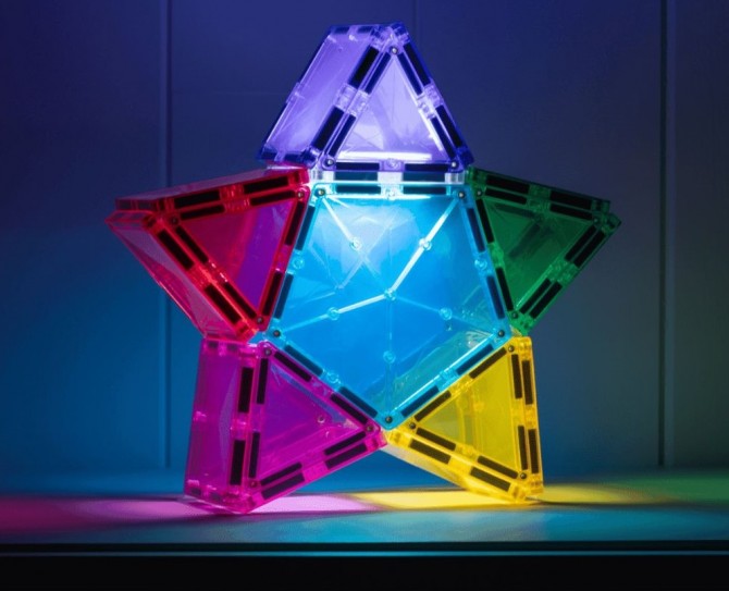 Klocki magnetyczne Connetix - Light Star Pack 28 el. z lampką