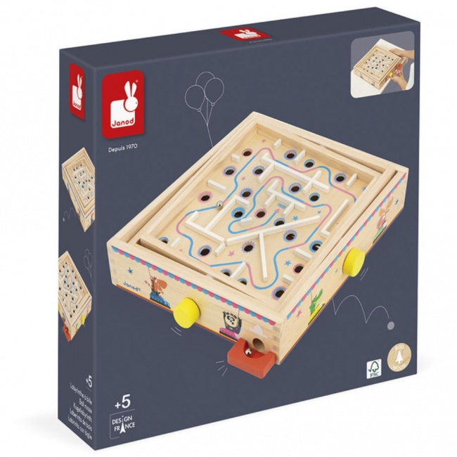 Gra zręcznościowa Janod - Labirynt Ball Maze Applepop