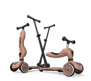Jeździk i hulajnoga z rączką do prowadzenia Highwaykick 1 Push and Go 2w1 SCOOTANDRIDE 1-5 lat - Mocha